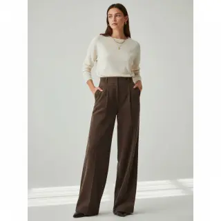 Corduroy 6W WASHED STRETCH dark brown