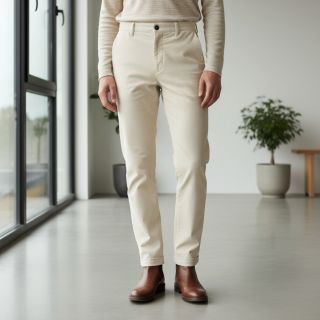 Corduroy 6W WASHED STRETCH off white