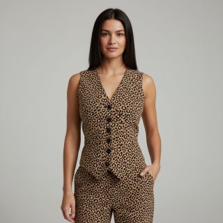 Corduroy STRETCH Little Leopard sand