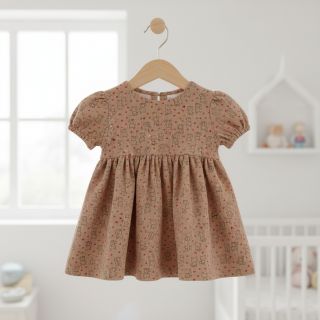 Corduroy STRETCH Little foxes sand