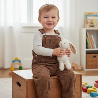 Corduroy STRETCH Little foxes taupe