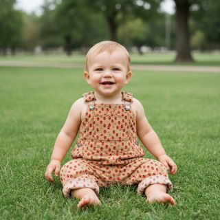 Corduroy STRETCH Little strawberries sand