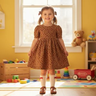 Corduroy STRETCH Little strawberries taupe