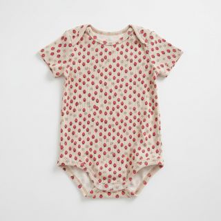 Corduroy STRETCH Little strawberries light sand