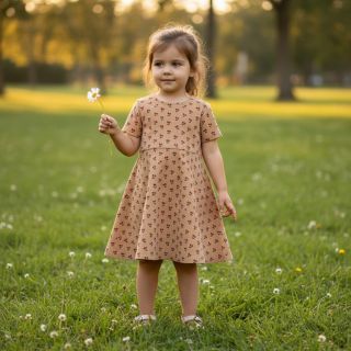 Corduroy STRETCH Little cherry sand