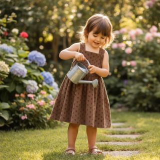 Corduroy STRETCH Little cherry taupe