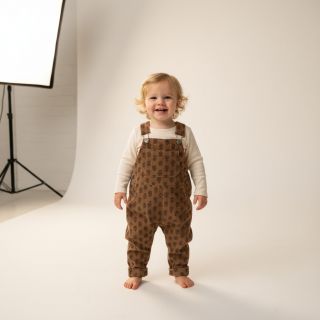 Corduroy STRETCH Little flower taupe