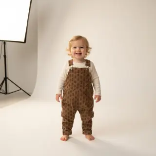 Corduroy STRETCH Little flower taupe