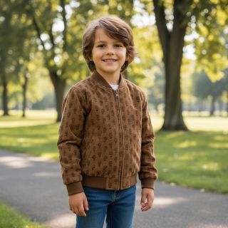 Corduroy STRETCH Little flower taupe