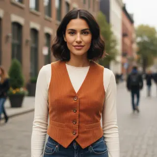 Corduroy terracotta