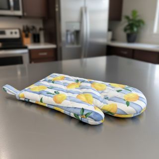 Decoration fabric Lemons blue digital print