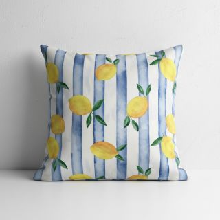 Decoration fabric Lemons blue digital print