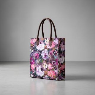 Decoration fabric Oil painting flowers mauve digital print