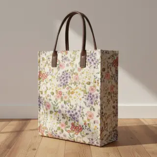 Decoration fabric Linenlook Flowers meadow digital print