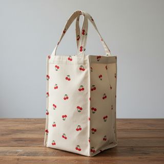 Decoration fabric Linenlook Cherries natural