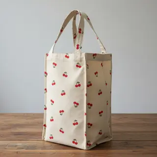 Decoration fabric Linenlook Cherries natural