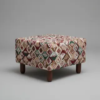 Decoration fabric jacquard Kilim fuchsia vert