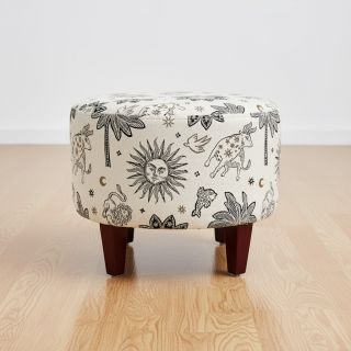 Decoration fabric jacquard Pygmalion ecru noir