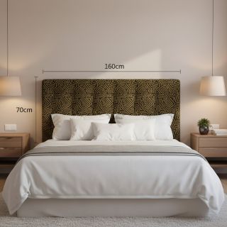 Decoration fabric jacquard Mesopotamie noir jaune