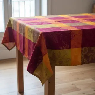 Decoration fabric FRENCH TABLE CLOTH JACQUARD Cabosse allover harissa