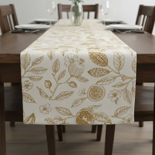 Decoration fabric RUSTIC VINTAGE PRINT Granata peanut