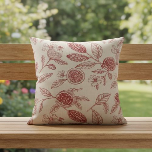 Decoration fabric RUSTIC VINTAGE PRINT Granata groseille