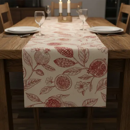 Decoration fabric RUSTIC VINTAGE PRINT Granata groseille