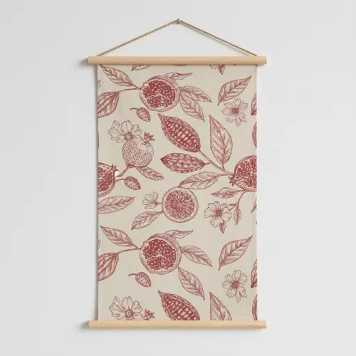 Decoration fabric RUSTIC VINTAGE PRINT Granata groseille