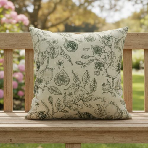 Decoration fabric RUSTIC VINTAGE PRINT Granata kaki