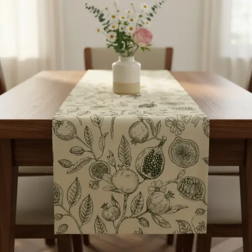 Decoration fabric RUSTIC VINTAGE PRINT Granata kaki