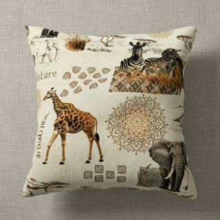 Decoration fabric premium Linenlook Wildlife Safari Trip digital print