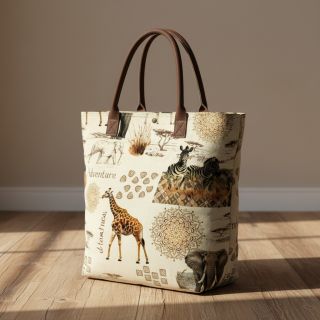 Decoration fabric premium Linenlook Wildlife Safari Trip digital print