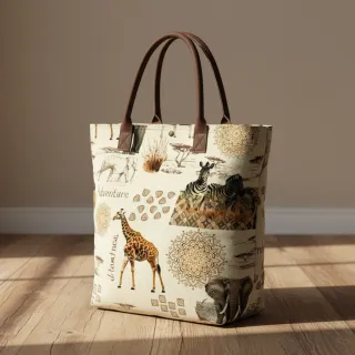 Decoration fabric premium Linenlook Wildlife Safari Trip digital print