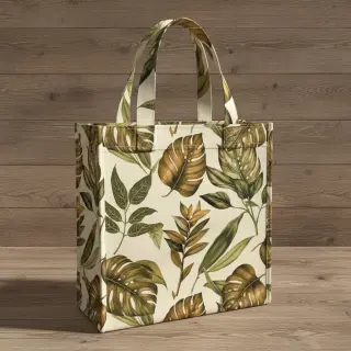 Decoration fabric premium Linenlook Botanic Bold Leaf digital print