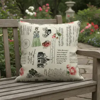 Decoration fabric premium Linenlook Regal Newspaper digital print