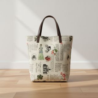 Decoration fabric premium Linenlook Regal Newspaper digital print