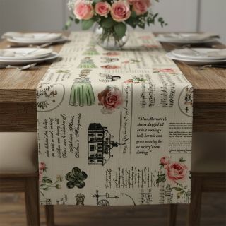 Decoration fabric premium Linenlook Regal Newspaper digital print