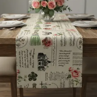 Decoration fabric premium Linenlook Regal Newspaper digital print