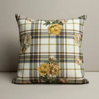 Decoration fabric premium Linenlook Classic Peony Check digital print