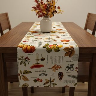 Decoration fabric premium Linenlook Fall Harvest Recipe digital print