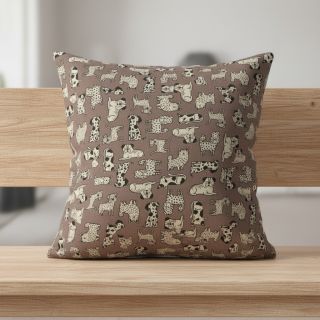 Decoration fabric Linenlook premium Dog Wildlife Art