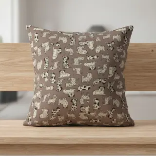 Decoration fabric Linenlook premium Dog Wildlife Art
