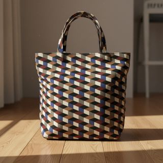 Decoration fabric Linenlook premium Cube Illusion Art