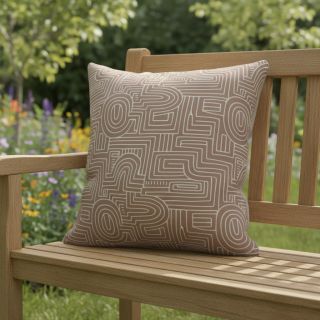 Decoration fabric Linenlook premium Curve Maze Line