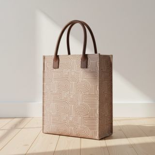 Decoration fabric Linenlook premium Curve Maze Line