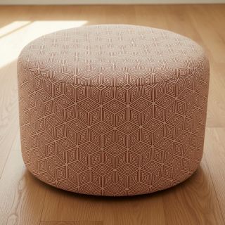 Decoration fabric Linenlook Blocks 3D Illusion cherry