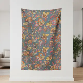 Decoration fabric jacquard Inaya ciel