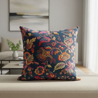 Decoration fabric jacquard Inaya bleu