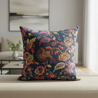Decoration fabric jacquard Inaya bleu