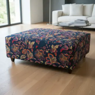Decoration fabric jacquard Inaya bleu